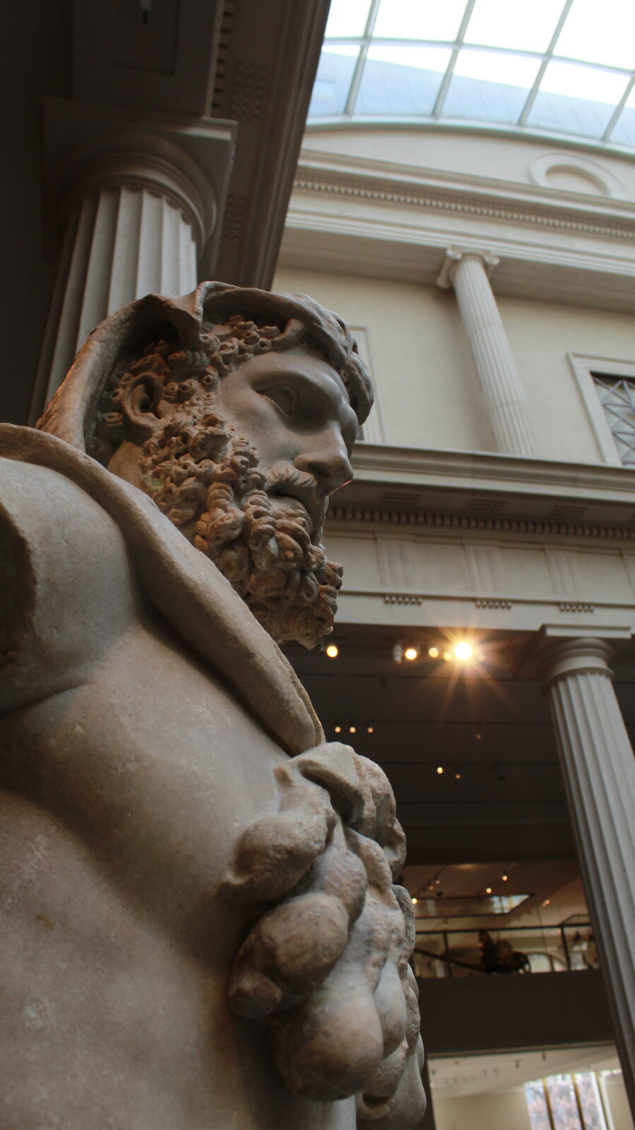 Detail shot of a classical statue at the Met Museum
